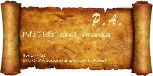 Pölöskei Aranka névjegykártya